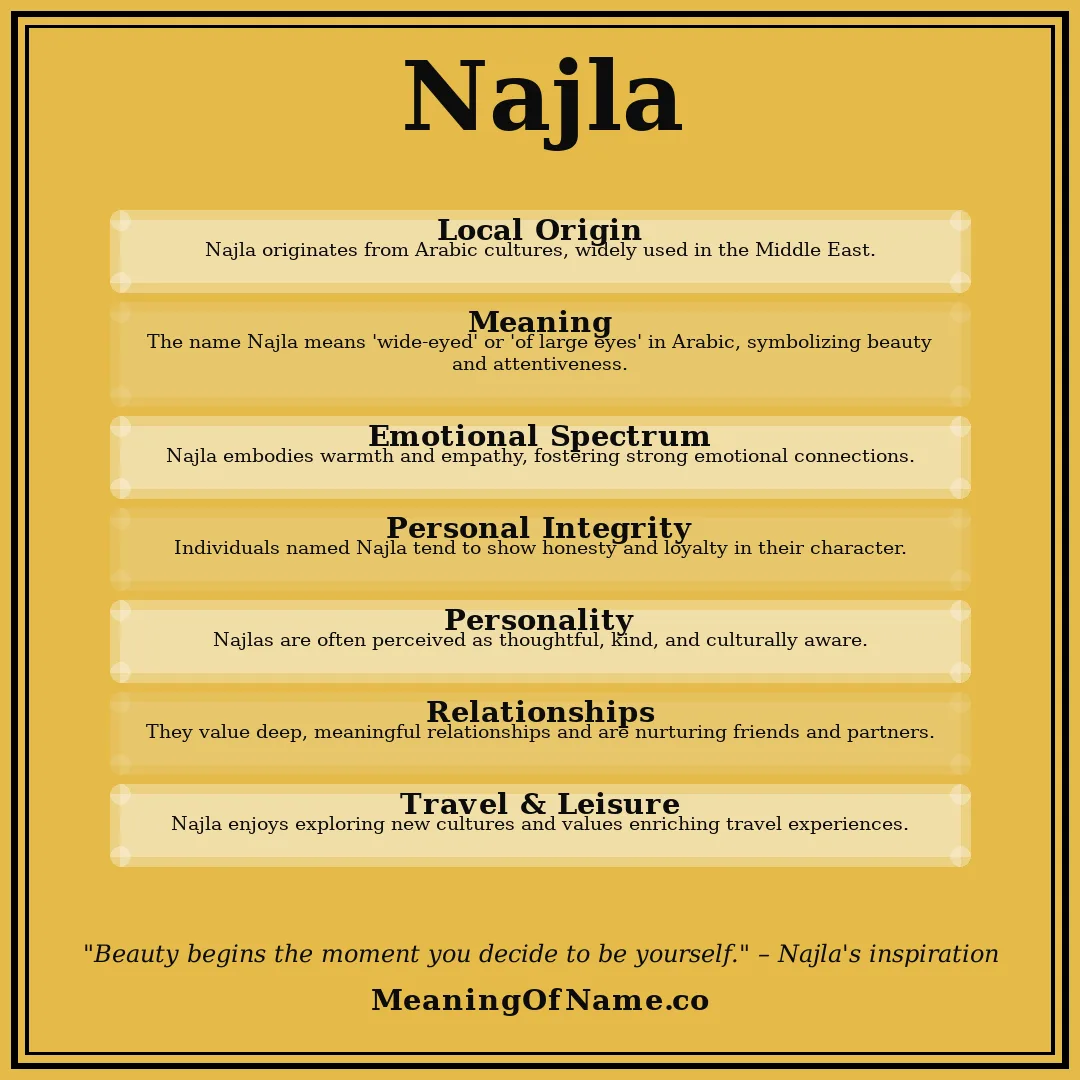 Najla name meaning poster