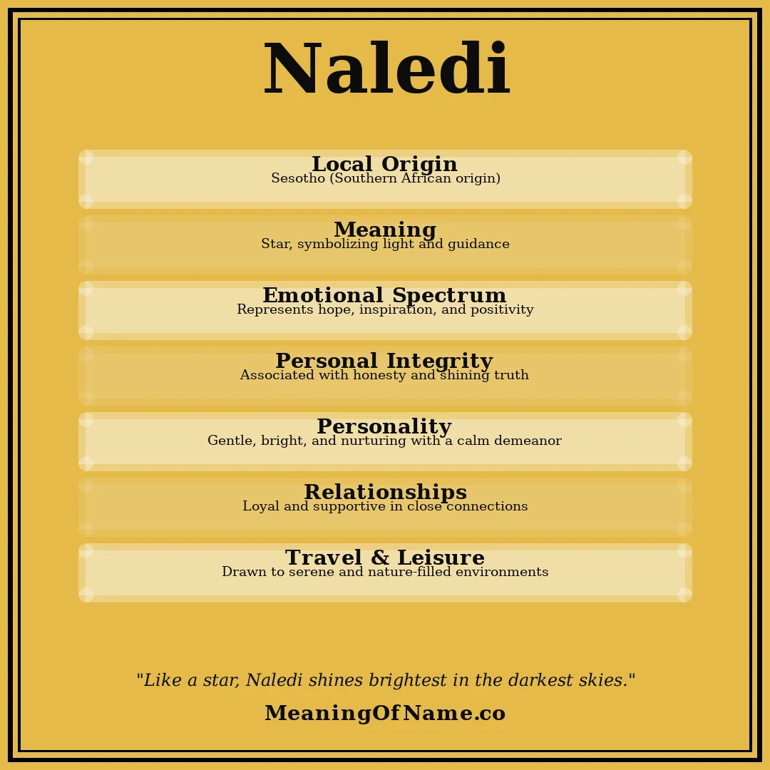 Naledi name meaning poster