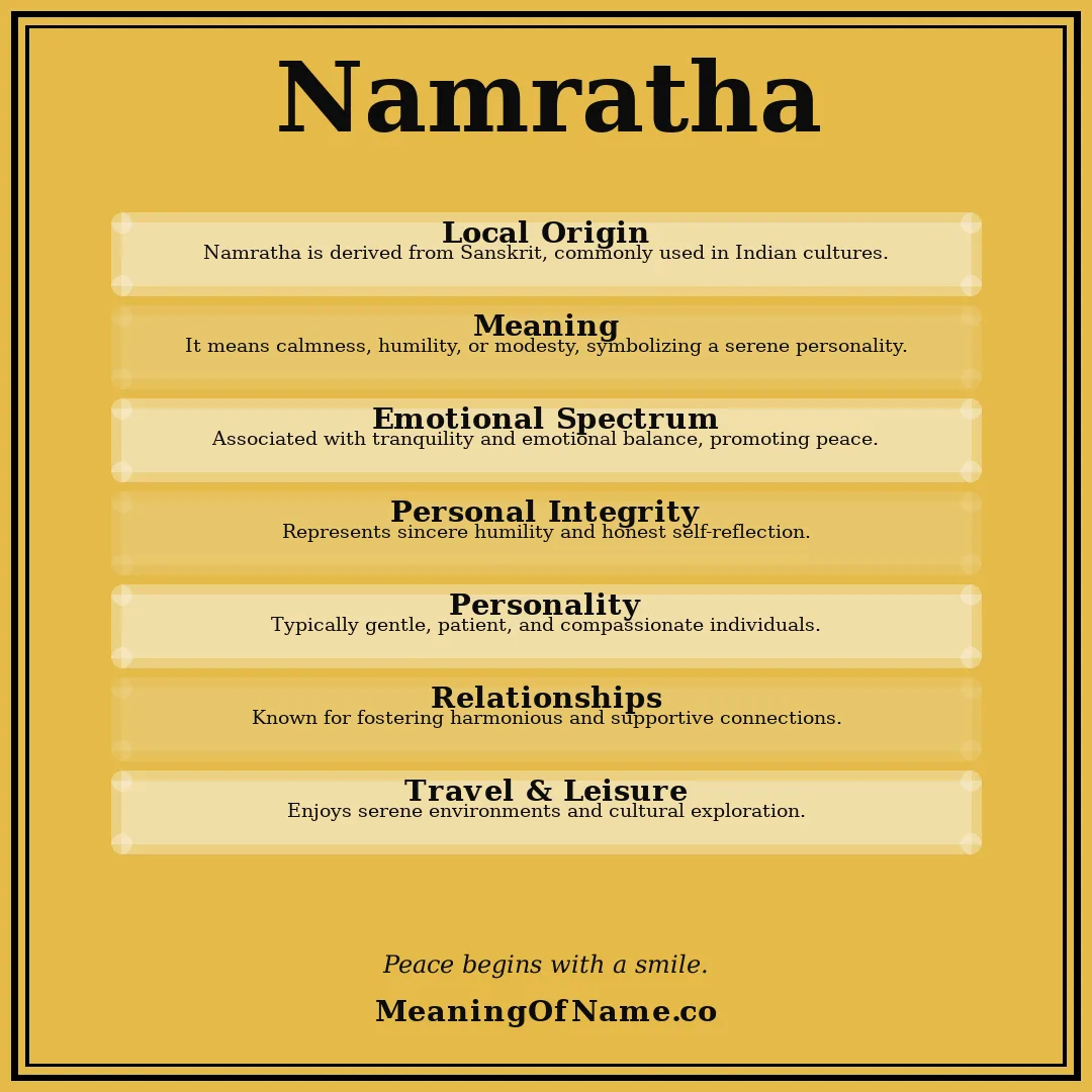 Namratha name meaning poster