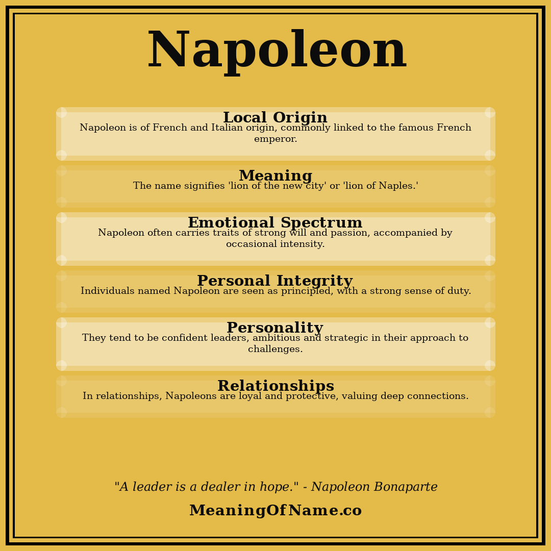 Napoleon name meaning poster