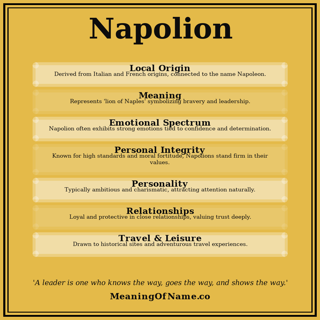 Napolion name meaning poster