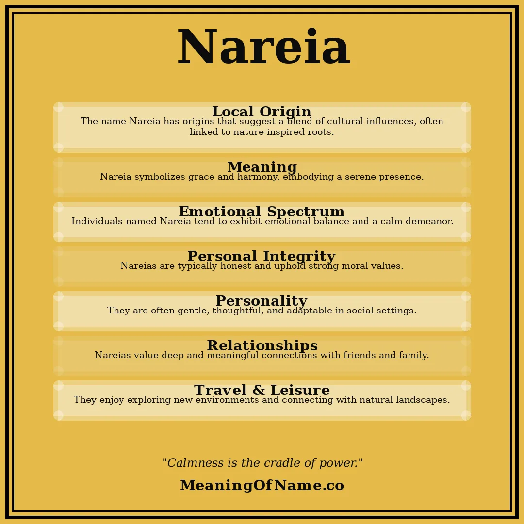 Nareia name meaning poster