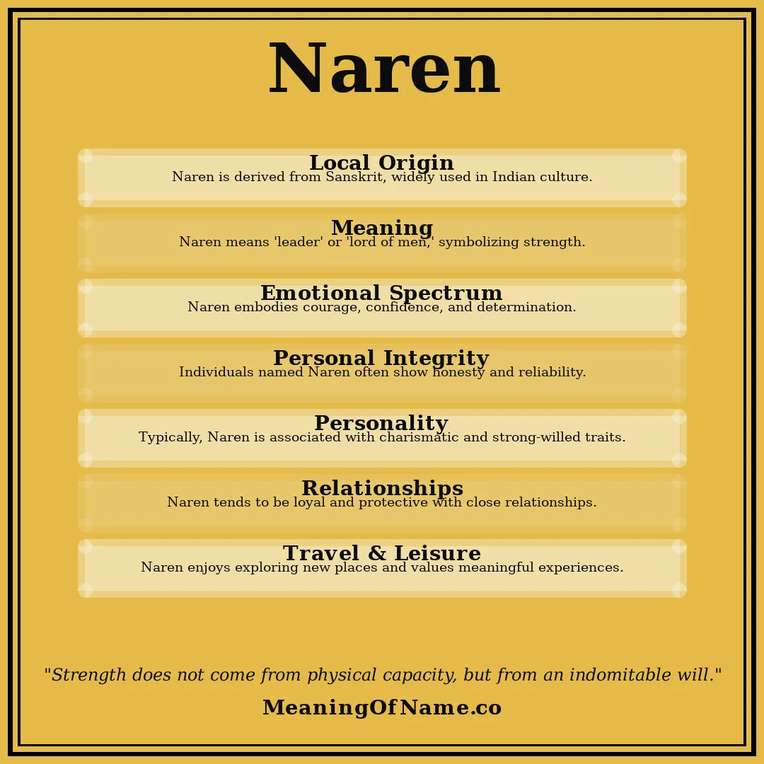 Naren name meaning poster