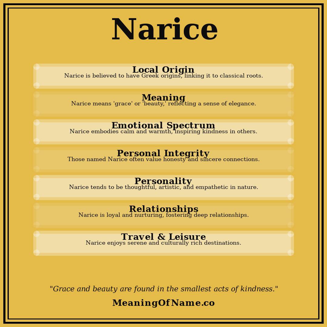 Narice name meaning poster
