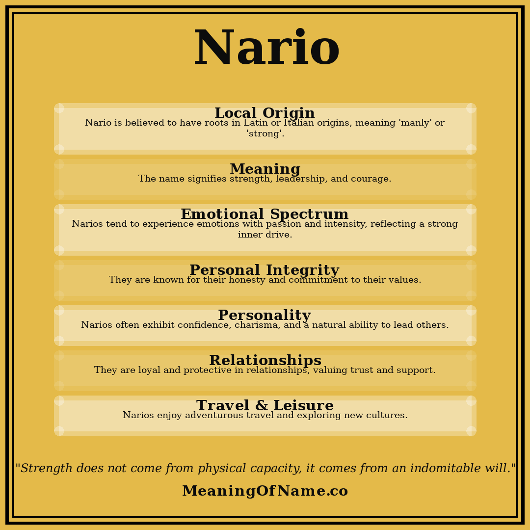 Nario name meaning poster