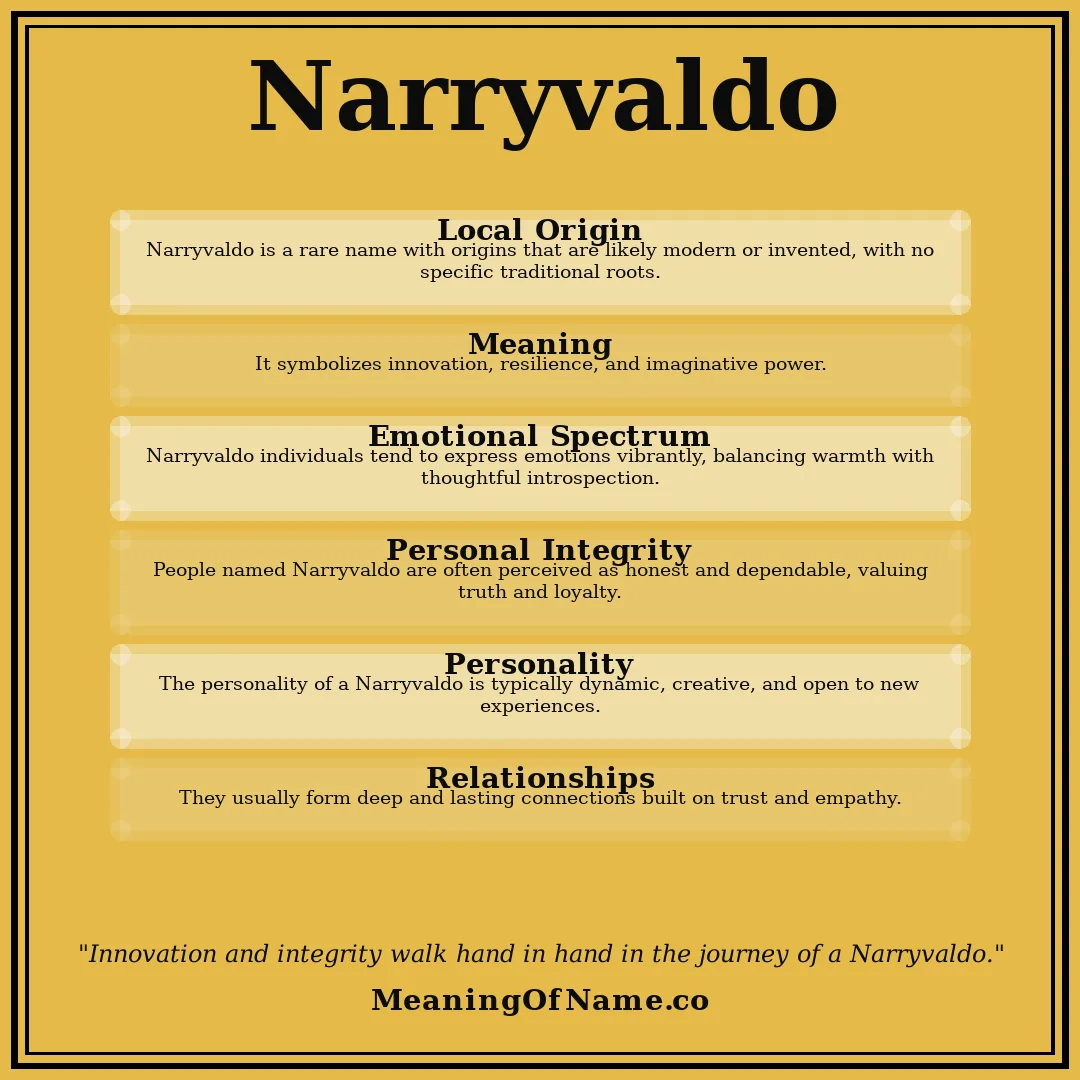 Narryvaldo name meaning poster
