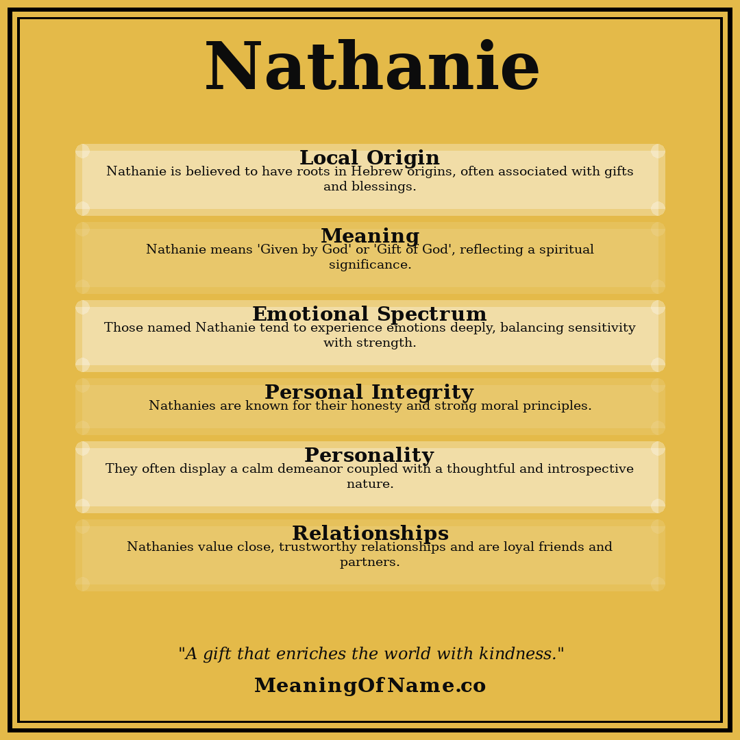 Nathanie name meaning poster