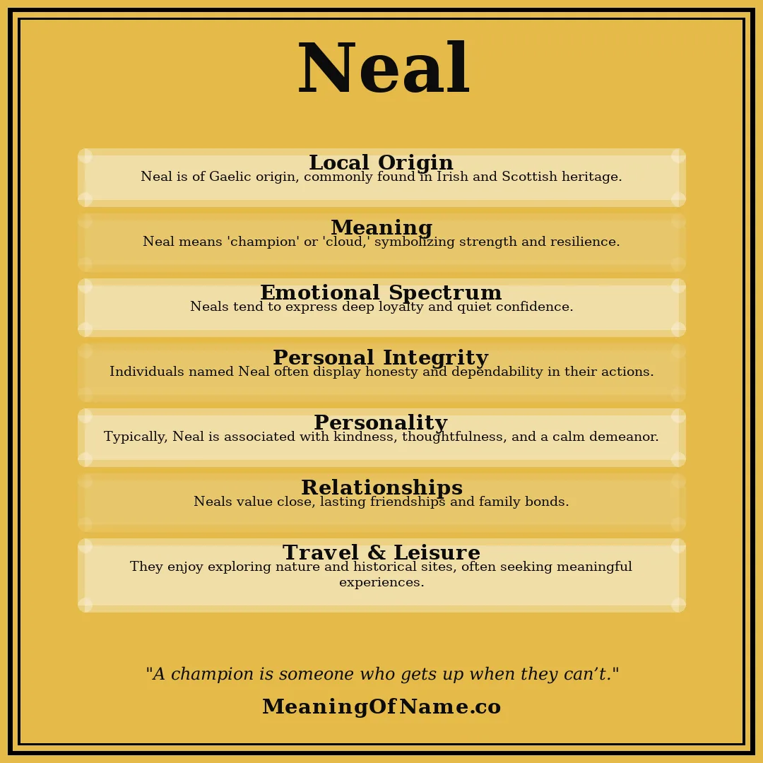 Neal name meaning poster