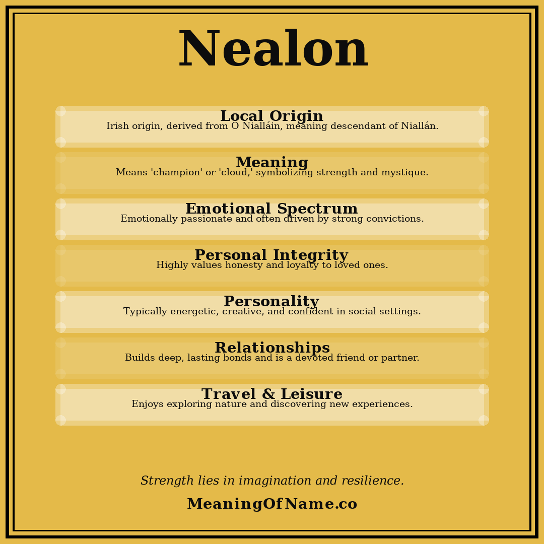 Nealon name meaning poster