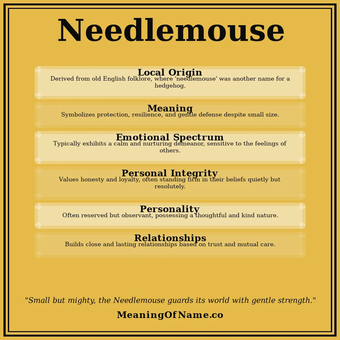 Needlemouse name meaning poster