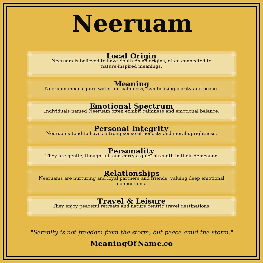Neeruam name meaning poster