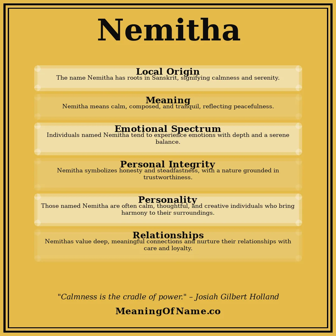 Nemitha name meaning poster