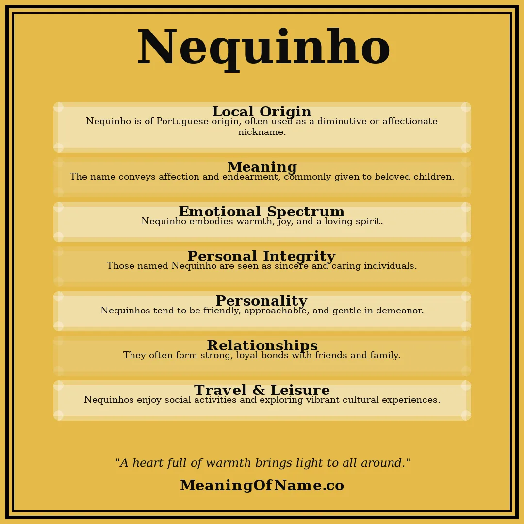 Nequinho name meaning poster