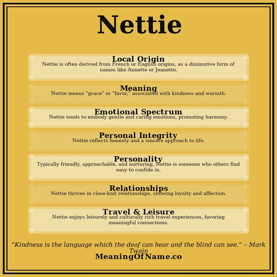 Nettie name meaning poster