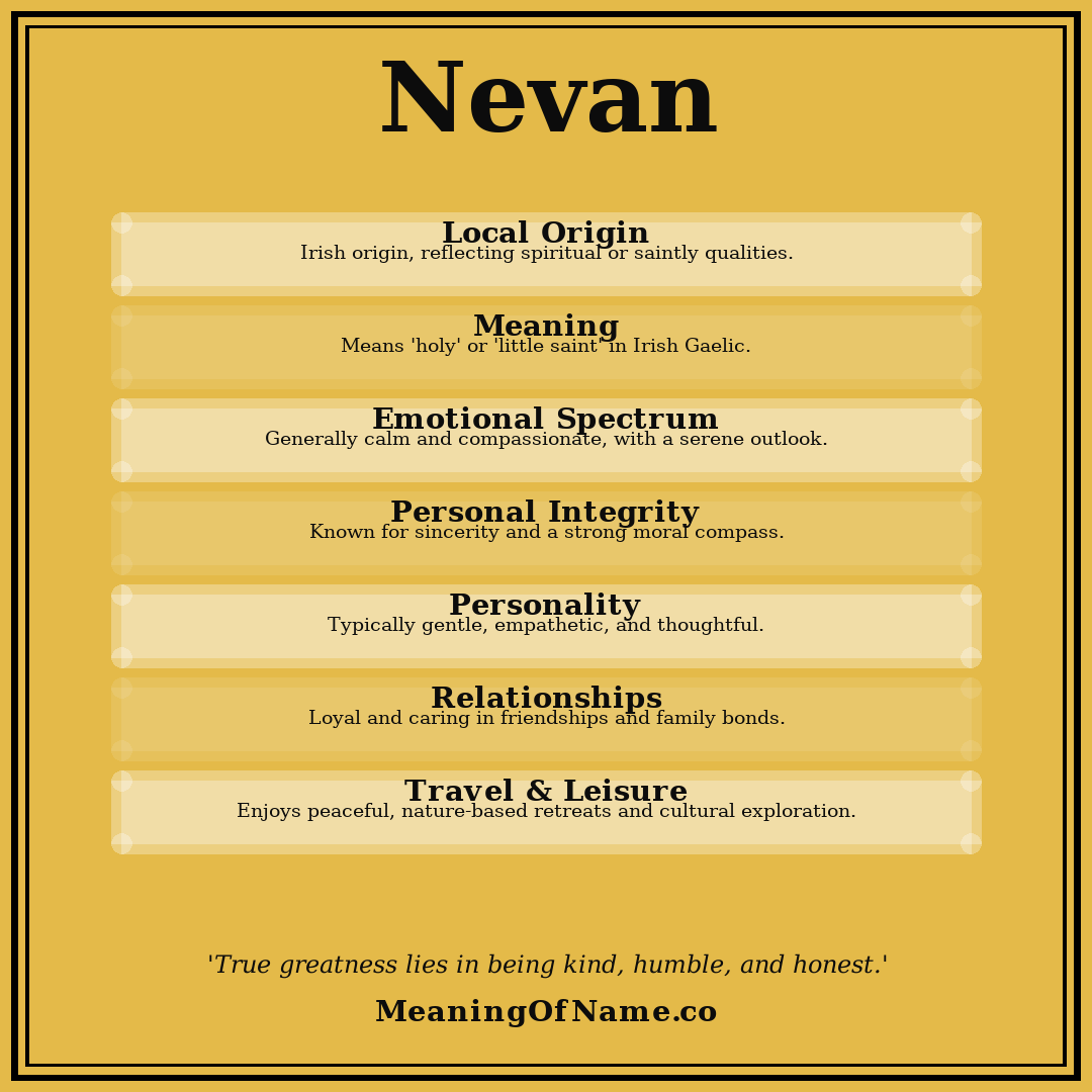 Nevan name meaning poster