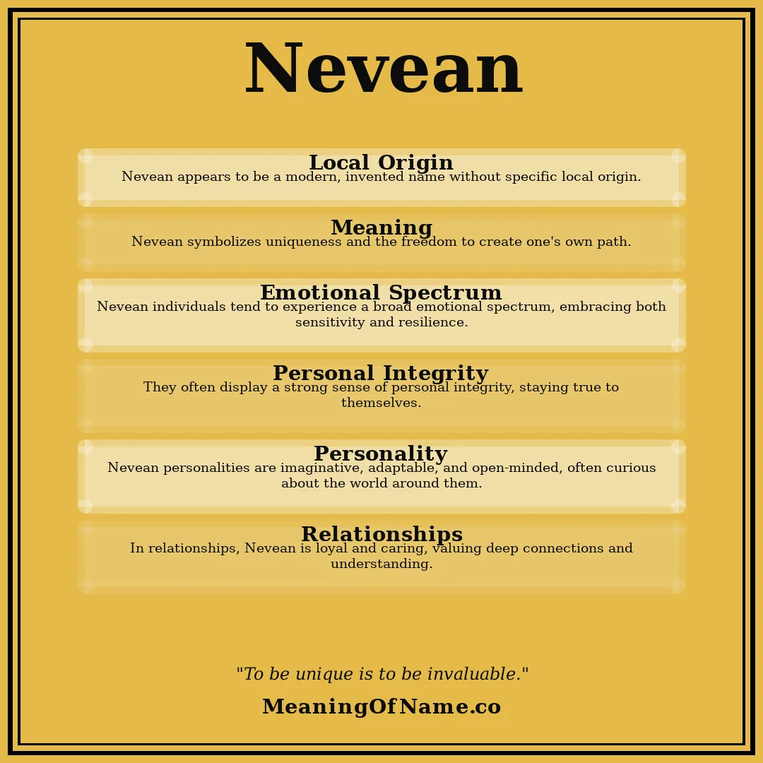 Nevean name meaning poster