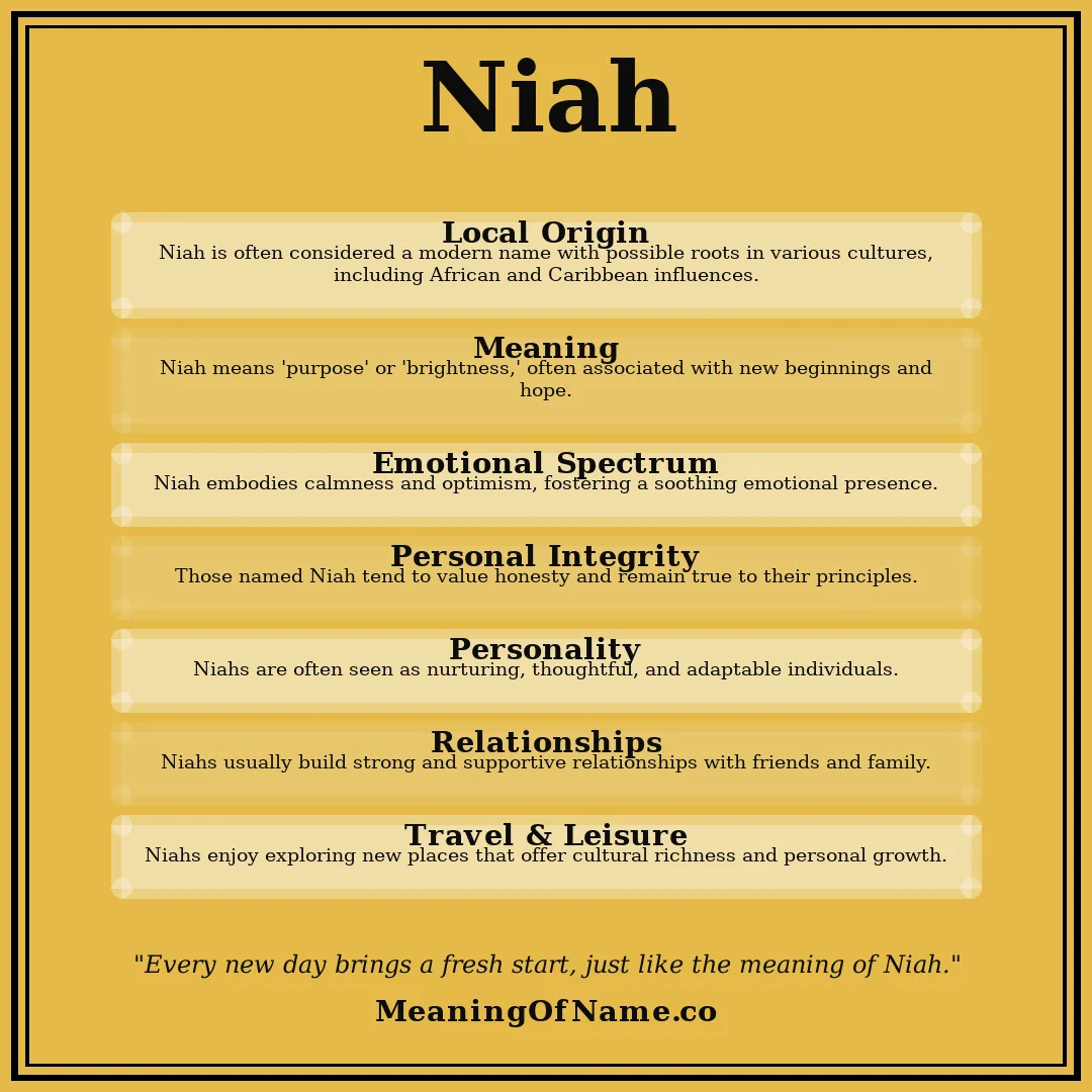 Niah name meaning poster