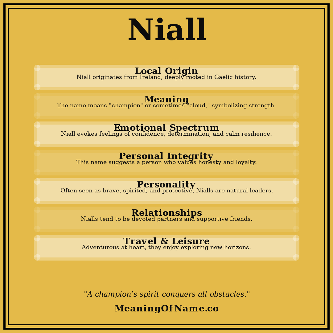 Niall name meaning poster