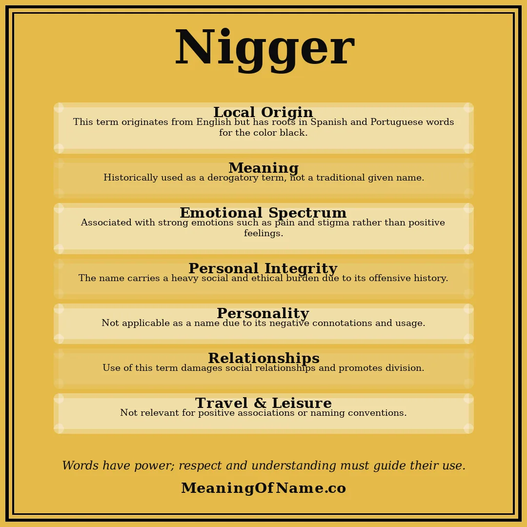 Nigger name meaning poster