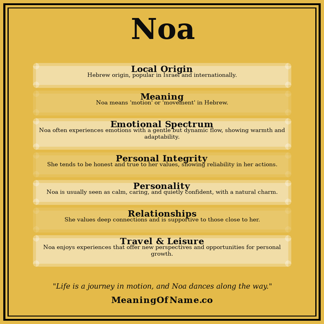 Noa name meaning poster