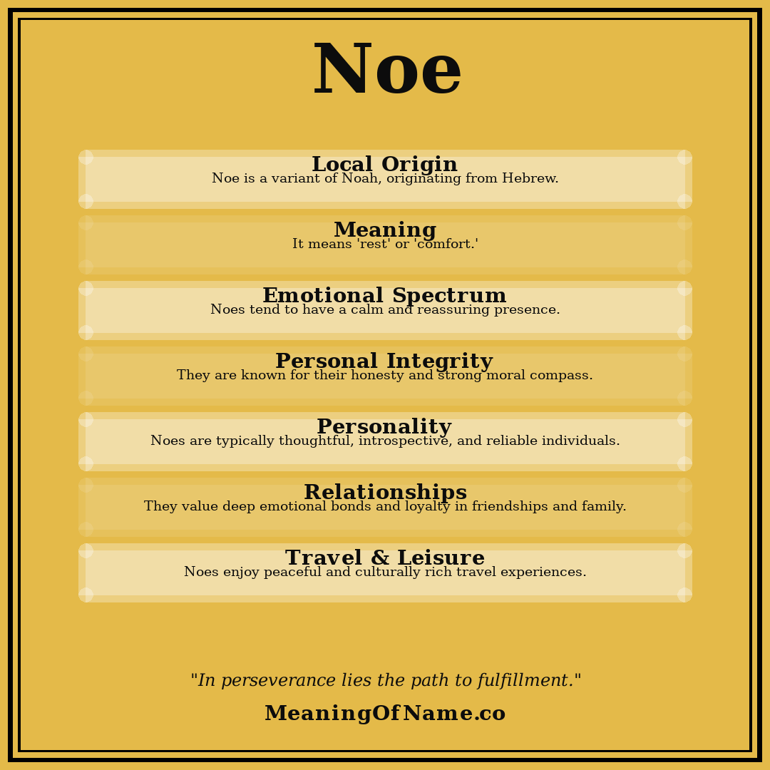 Noe name meaning poster