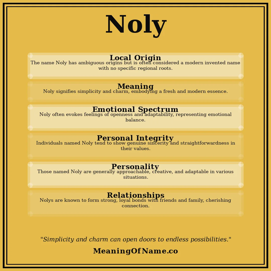 Noly name meaning poster