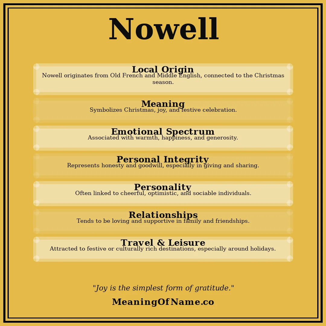Nowell name meaning poster