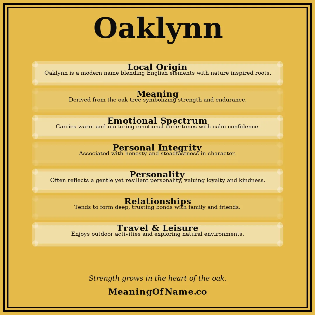 Oaklynn name meaning poster