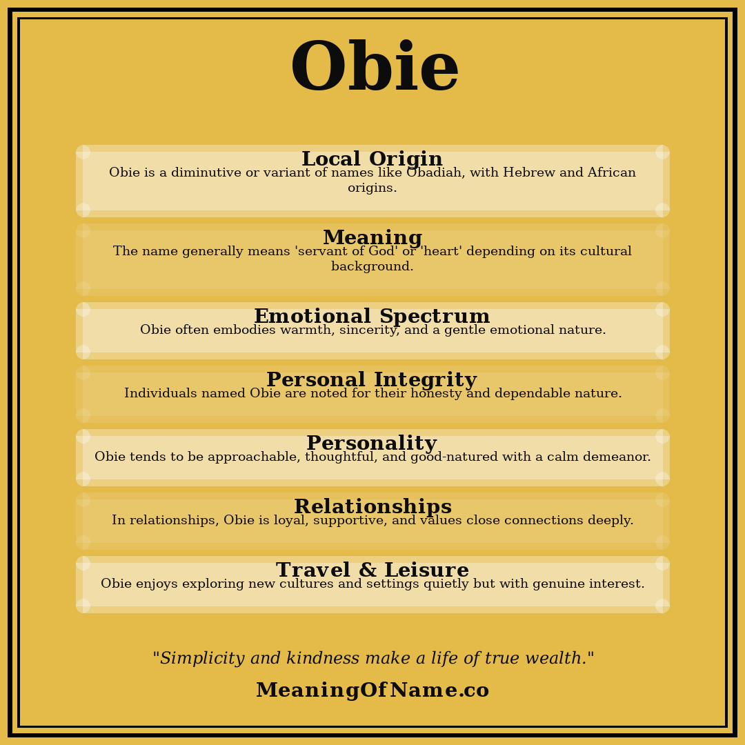 Obie name meaning poster