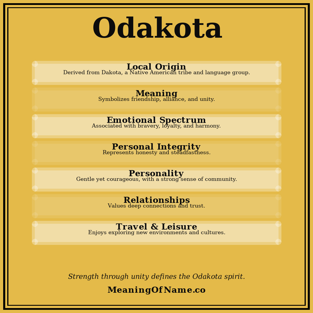 Odakota name meaning poster