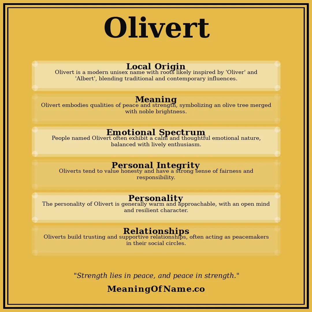 Olivert name meaning poster
