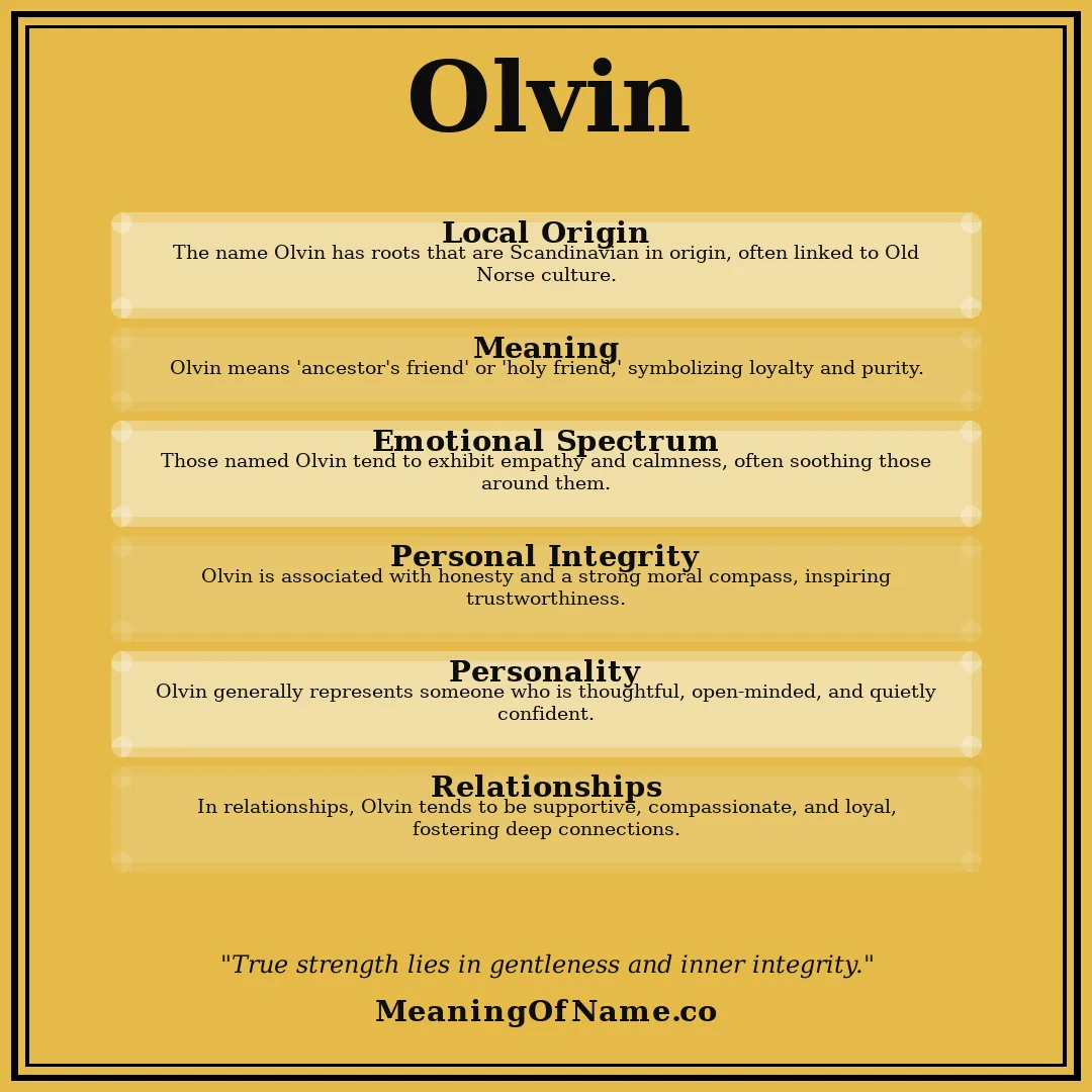 Olvin name meaning poster