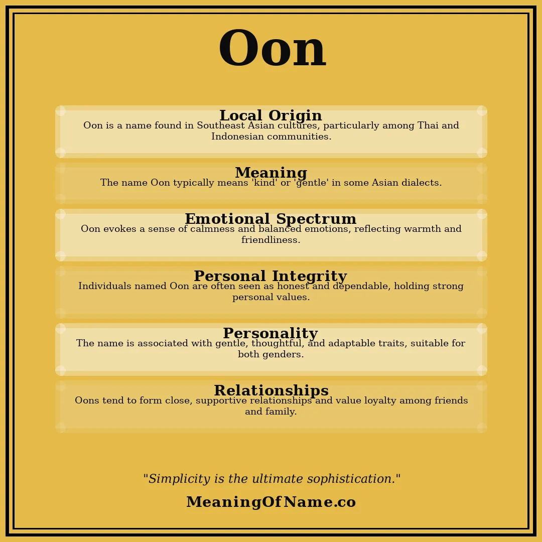 Oon name meaning poster