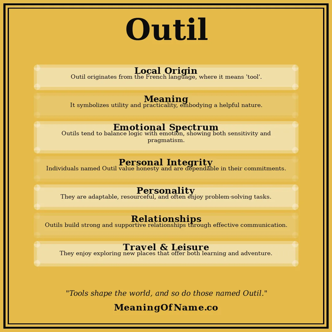 Outil name meaning poster