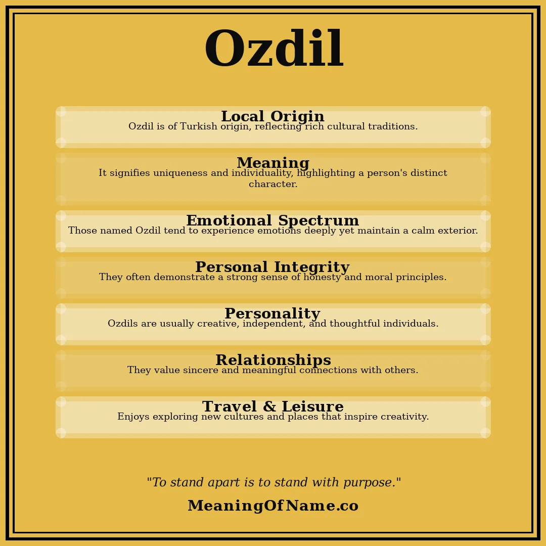 Ozdil name meaning poster