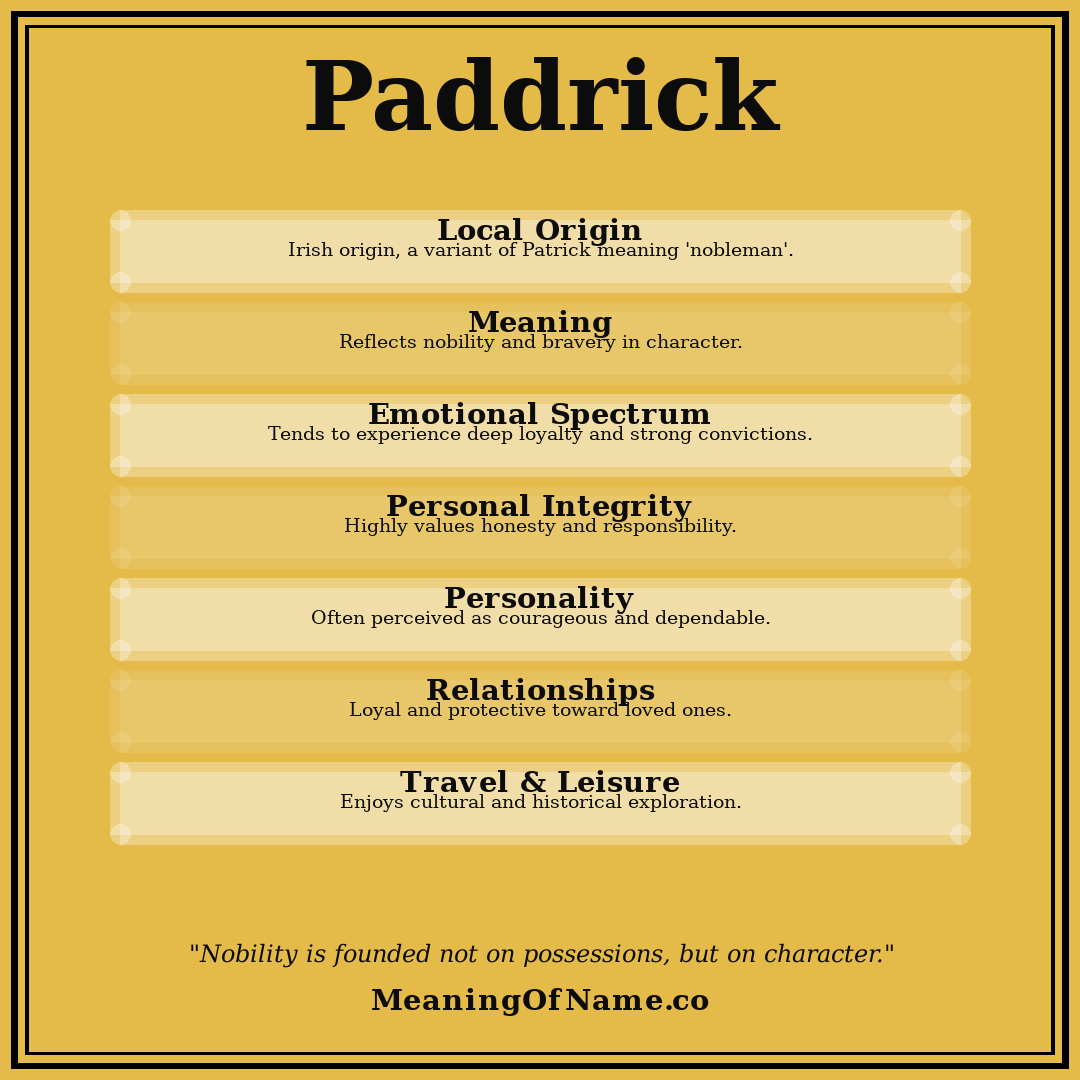 Paddrick name meaning poster