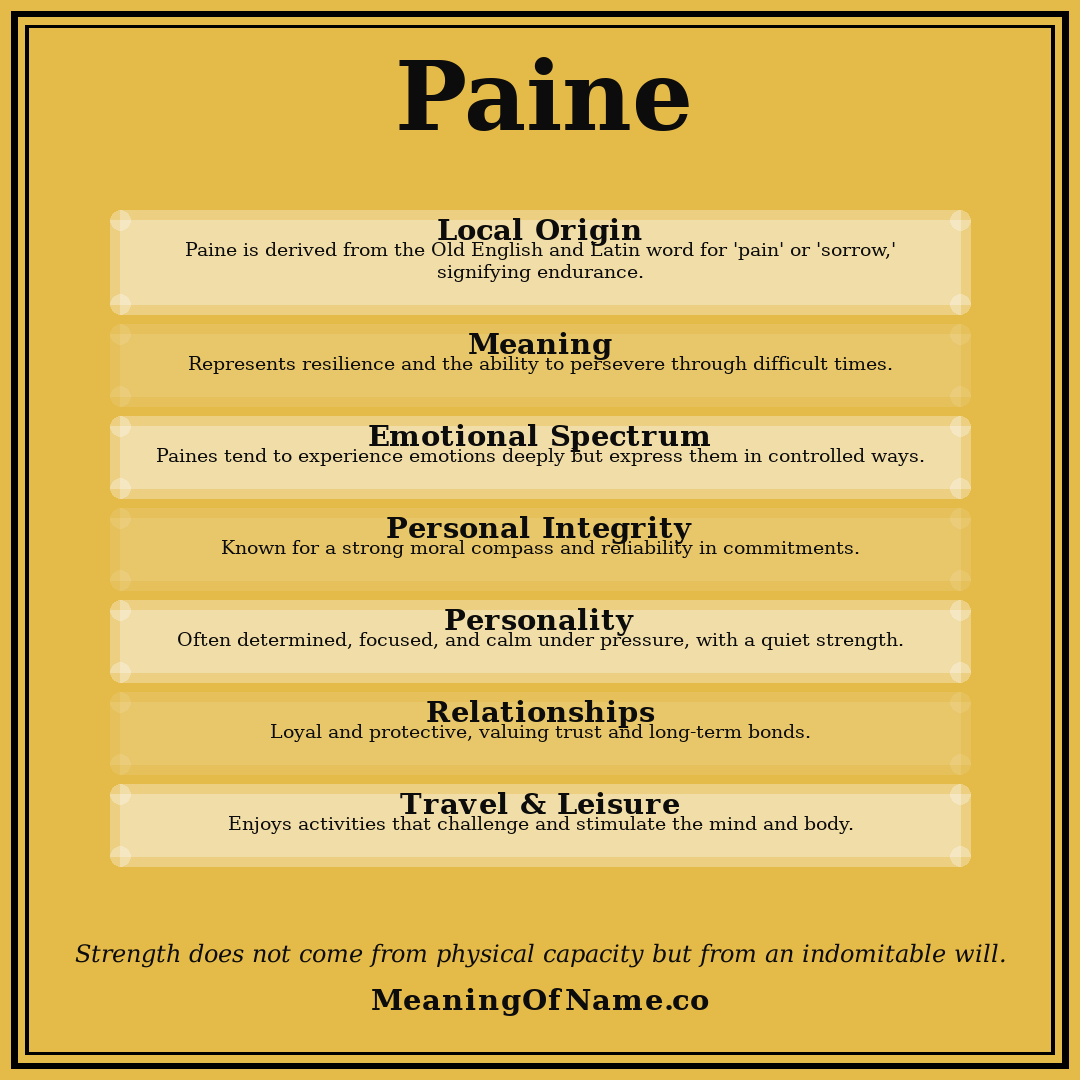 Paine name meaning poster