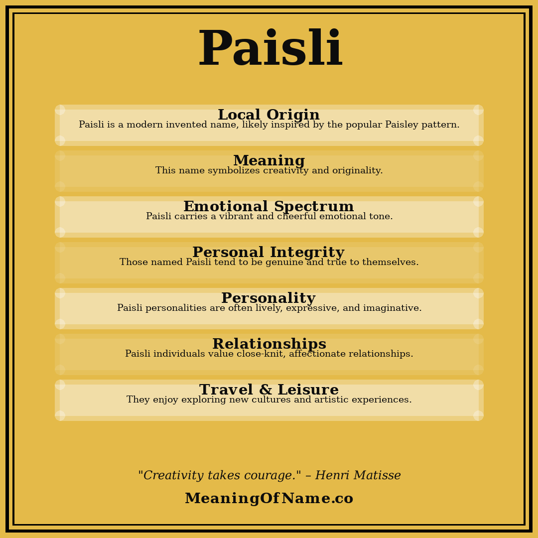 Paisli name meaning poster