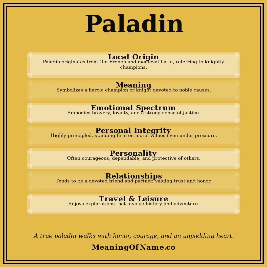 Paladin name meaning poster