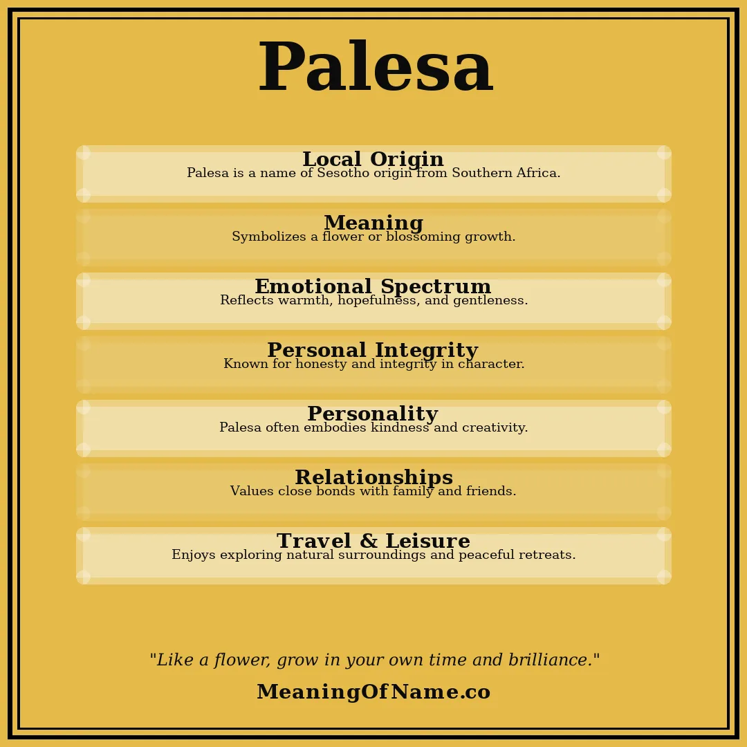 Palesa name meaning poster