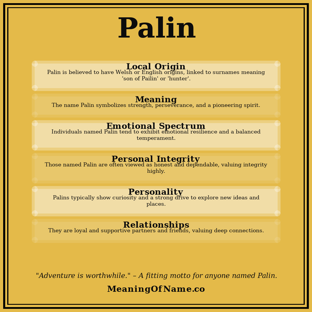 Palin name meaning poster