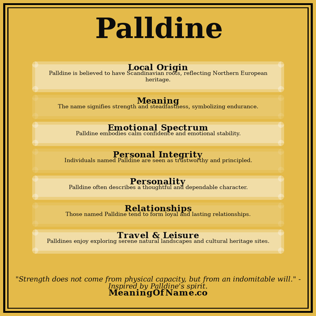 Palldine name meaning poster