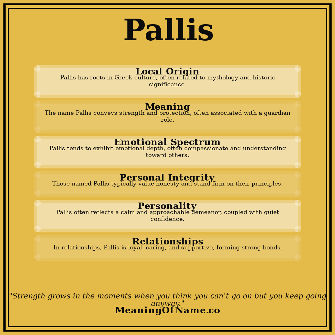 Pallis name meaning poster