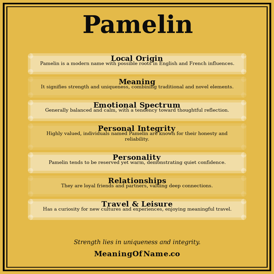 Pamelin name meaning poster