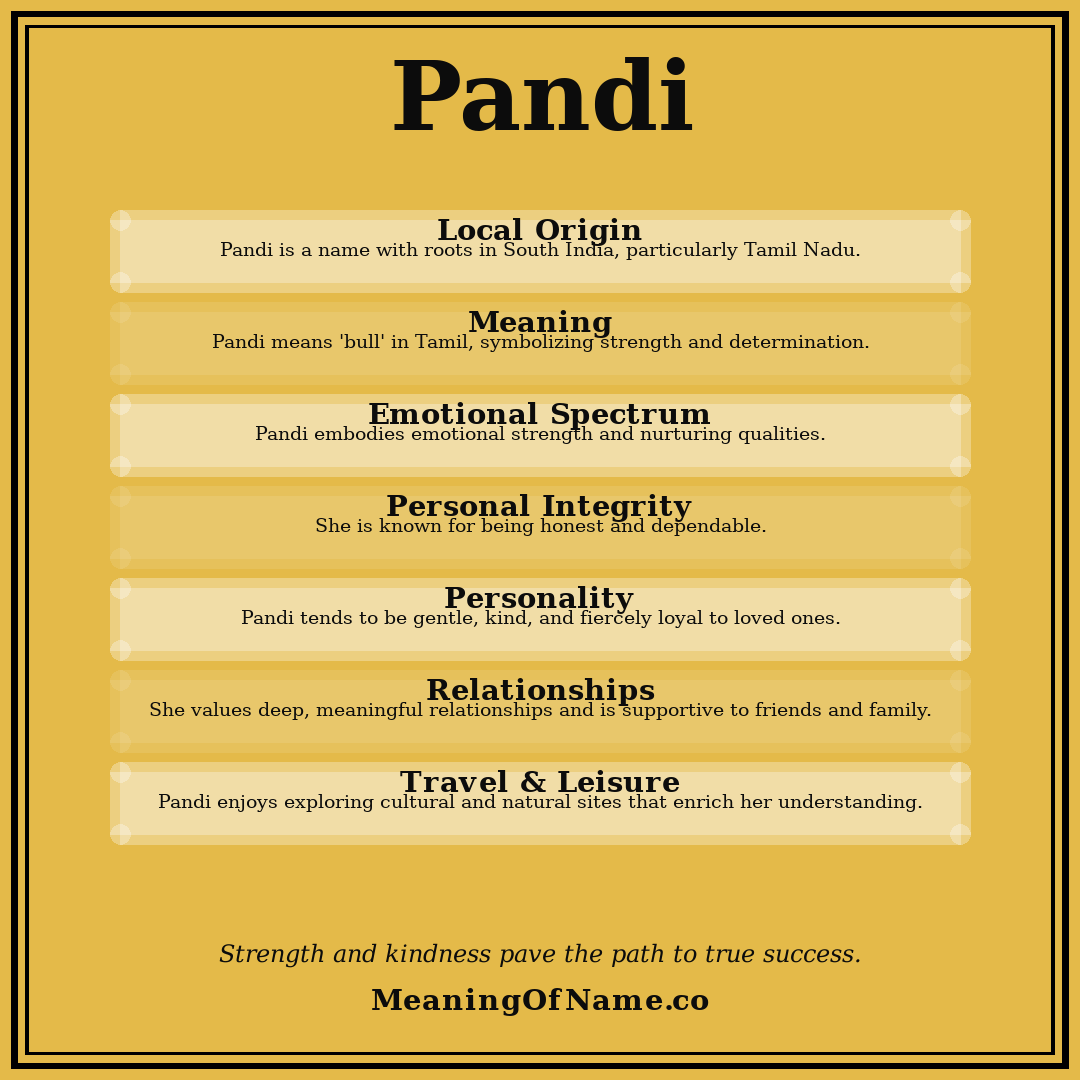 Pandi name meaning poster