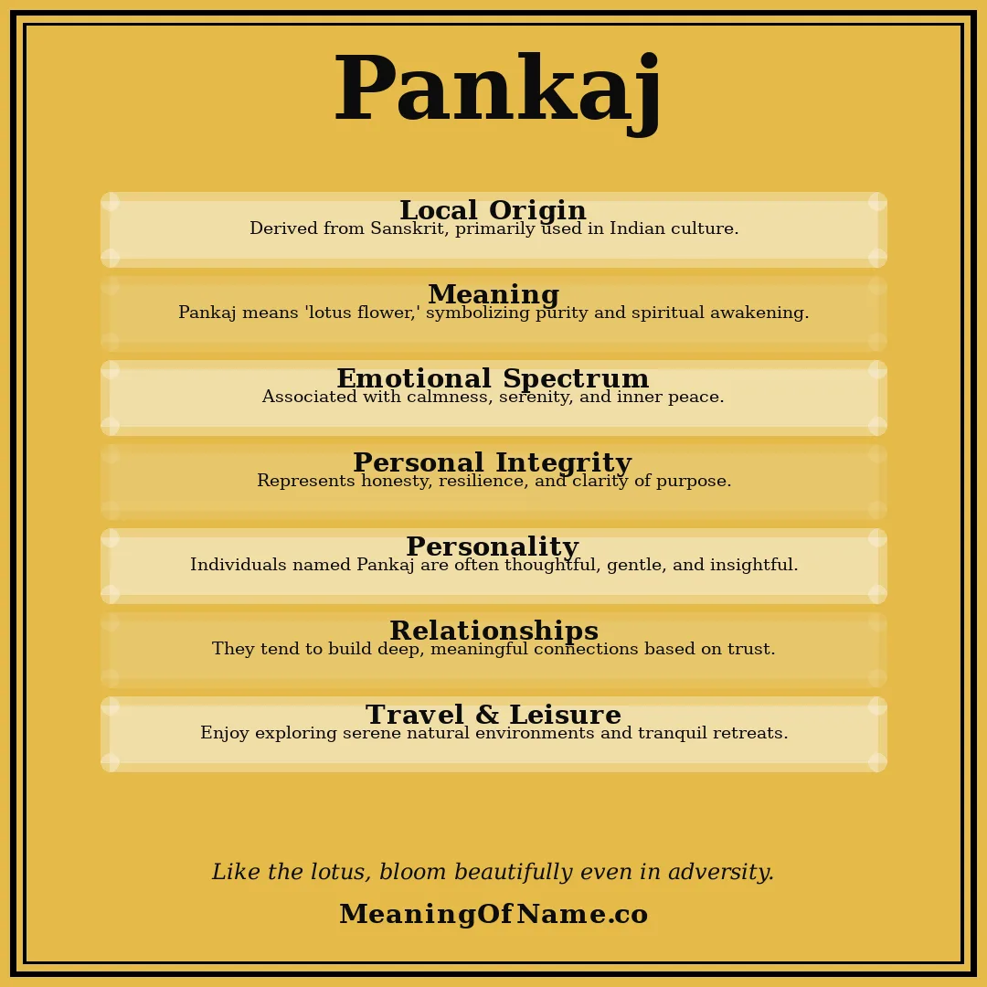 Pankaj name meaning poster
