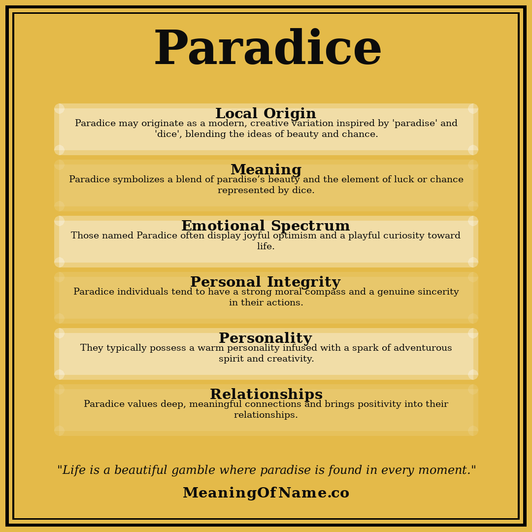 Paradice name meaning poster