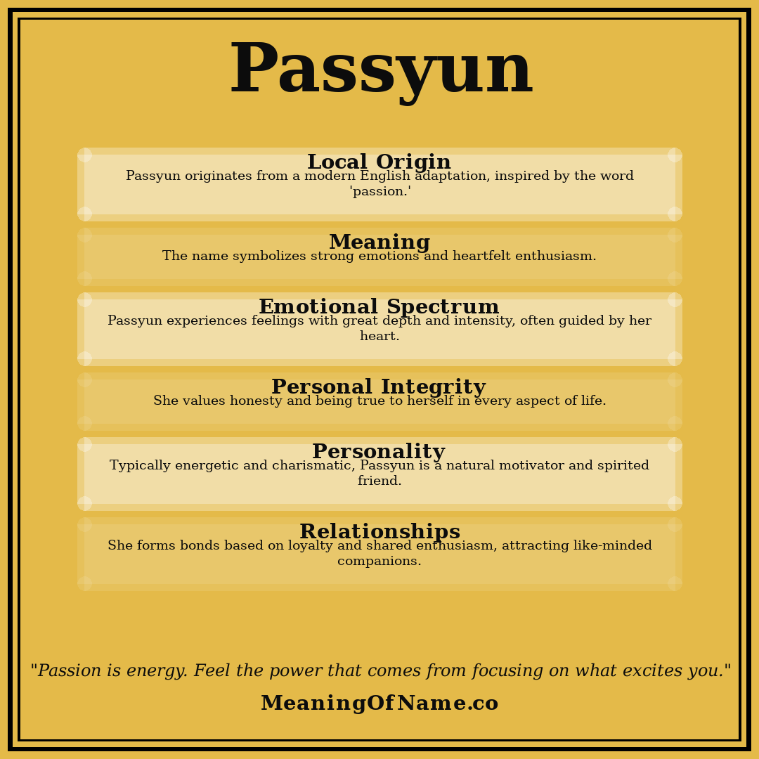 Passyun name meaning poster