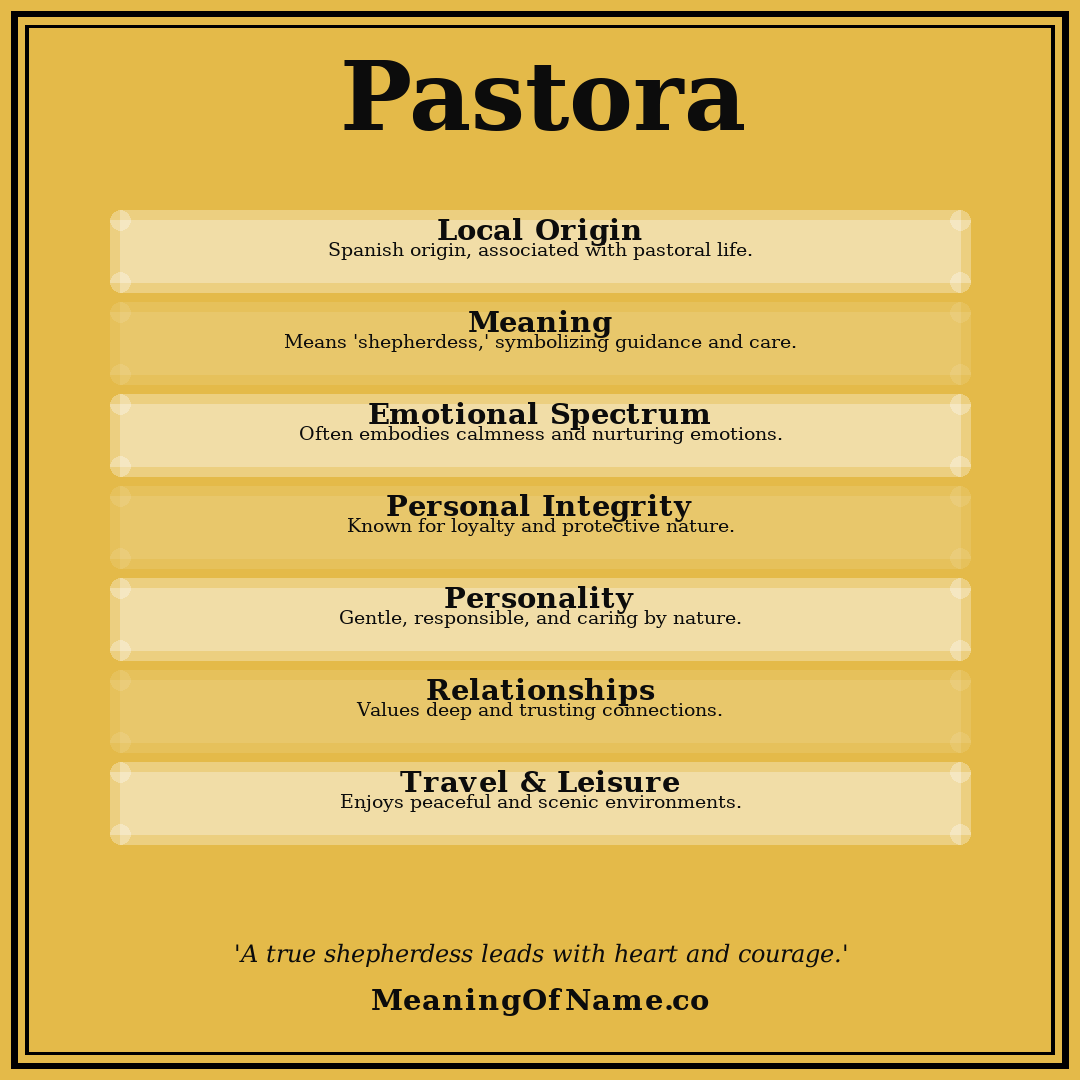 Pastora name meaning poster