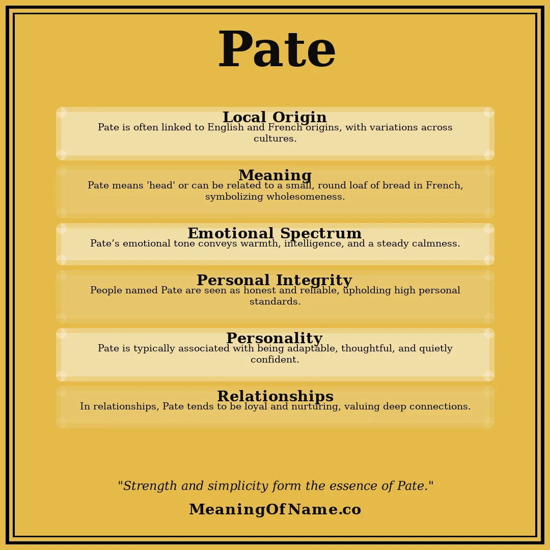 Pate name meaning poster
